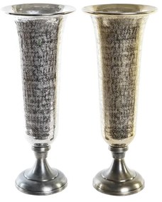 Βάζο DKD Home Decor 20 x 20 x 51 cm Ασημί Χρυσό Αλουμίνιο Σύγχρονη (x2)