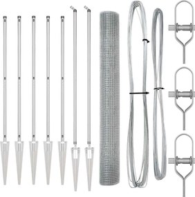vidaXL Στύλος Περιφράξεων Ασημί 10 x 1,4 μ (12 x 12 χιλ. πλέγμα)