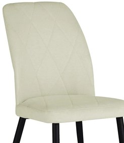 Καρέκλα Vika εκρού ύφασμα-πόδι μαύρο μέταλλο 48x58x90εκ 48x58x90 εκ.