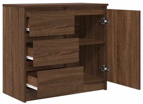Συρταριέρα με Συρτάρια καφέ δρυς 71x35x65 εκ. Επεξ. Ξύλο - Καφέ