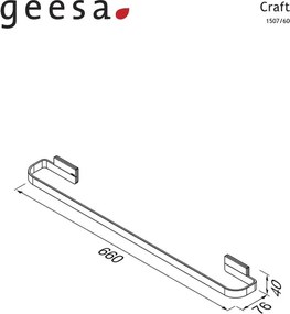 Geesa Craft 1507/60 Chrome -  Λαβή Λουτρού 60cm