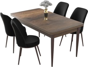 Dining Table &amp; Chairs Set (5 Pieces) Nil - Baroque, Black Baroque
Black