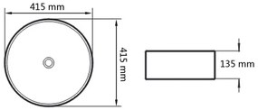 vidaXL Νιπτήρας Στρογγυλός Μαύρος 41,5 x 13,5 εκ. Κεραμικός