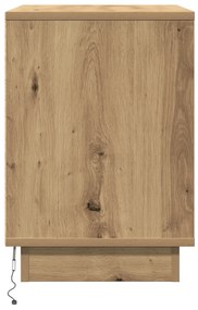 vidaXL κομοδίνα  με LED 2 τμχ Καλλιτεχνικό Δρυς 50x34,5x50 εκ.