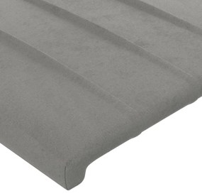 Κεφαλάρι με Πτερύγια Ανοιχτό Γκρι 163x23x118/128 εκ. Βελούδινο 3118248