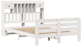 vidaXL Κρεβάτι Βιβλιοθήκη Χωρίς Στρώμα 140x200 εκ Μασίφ Ξύλο Πεύκο