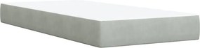 vidaXL Κρεβάτι Boxspring με Στρώμα Ανοιχτό Γκρι 100x200 εκ. Βελούδινο