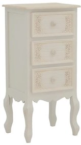 Συρταριέρα Pazlen Inart mdf σε λευκή αντικέ απόχρωση 40x34.5x82 εκ. 40x34.5x82 εκ.