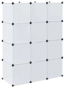 vidaXL Ντουλάπα Σπονδυλωτή 9 Τμήματα Άσπρη 109x36,5x143 εκ.