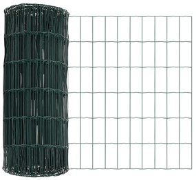vidaXL Euro Fence με 13 Σημαδεμένους Στύλους 0.8x25 μ Γαλβανισμένο Μέταλλο Πράσινο
