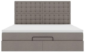 vidaXL Οθωμανικό κρεβάτι με στρώμα Taupe 180x200cm ύφασμα