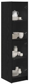 vidaXL Highboard Μαύρη Οξυά 35 x 37 x 142 εκ Επεξεργασμένο ξύλο