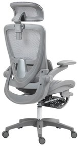 Καρέκλα γραφείου εργασίας Zenyk pakoworld mesh σε grey  απόχρωση 63x70x126εκ