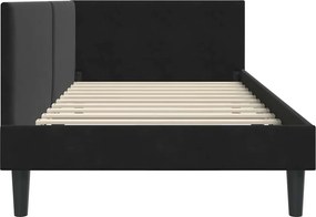 vidaXL Κρεβάτι Γωνίας Μαύρο 100 x 200 cm Βελούδο