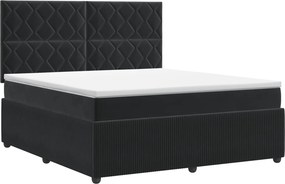 vidaXL Κρεβάτι box spring με στρώμα Μαύρο 160 x 200 cm Βελούδο