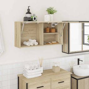 vidaXL Ντουλάπι τοίχου μπάνιου Sonoma Oak 80x25x40 cm