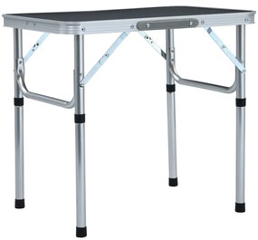 vidaXL Τραπέζι Κάμπινγκ Πτυσσόμενο Γκρι 60 x 45 εκ. Αλουμινίου
