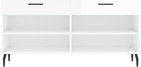 vidaXL Παπουτσοθήκη Γυαλιστερό Λευκό 102x35x55 εκ. Επεξεργασμένο Ξύλο