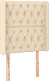 vidaXL Κρεβάτι Boxspring με Στρώμα &amp; LED Κρεμ 80x200 εκ. Υφασμάτινο