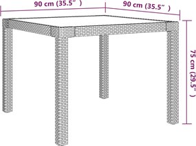 vidaXL Σετ Τραπεζαρίας Εξ. Χώρου 5 τεμ. Μπεζ Συνθ. Ρατάν με Μαξιλάρια