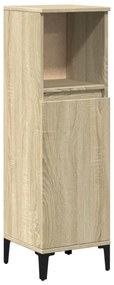 Ντουλάπι Μπάνιου Sonoma Δρυς 30x30x100 εκ. Επεξεργασμένο Ξύλο - Καφέ
