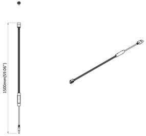 vidaXL Λωρίδα LED 2 pcs Μαύρο και Διαφανές 1200 mm Χαλκός και Πλαστικό