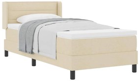 vidaXL Κρεβάτι box spring με στρώμα με στρώμα Κρεμ 90 x 200 cm