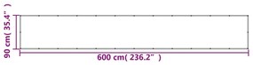 Διαχωριστικό Βεράντας Αν. Γκρι 90x600εκ 100% Πολ. Ύφασμα Oxford - Γκρι