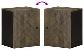 vidaXL Επίτοιχο ντουλάπι μπάνιου Μαύρο 38x33x48 cm Μάνγκο μασίφ ξύλο