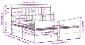 ΣΚΕΛΕΤΟΣ ΚΡΕΒΑΤΙΟΥ ΧΩΡΙΣ ΣΤΡΩΜΑ 200X200 ΕΚ ΜΑΣΙΦ ΞΥΛΟ ΠΕΥΚΟΥ 3323365