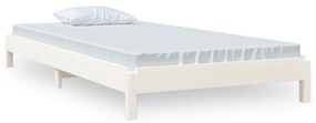 Κρεβάτι Στοιβαζόμενο Λευκός 90x190 εκ. από Μασίφ Ξύλο Πεύκου - Λευκό
