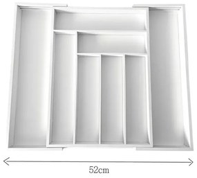 Οργανωτής για μαχαιροπήρουνα μπαμπού Kinghoff KH 1748, Επεκτάσιμο, Λευκό
