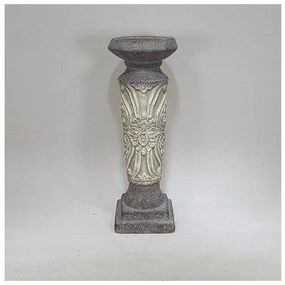 Κηροπήγιο τσιμεντένιο Γκρι-Μπεζ 11x11x30.5cm 752-25040 Estheti-752-25040-Γκρι 752-25040