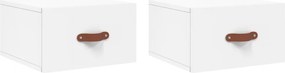vidaXL Κομοδίνα Επιτοίχια 2 τεμ. Λευκά 35x35x20 εκ.