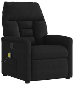 vidaXL Πολυθρόνα Μασάζ Ανακλινόμενη Μαύρη από Ύφασμα Μικροϊνών