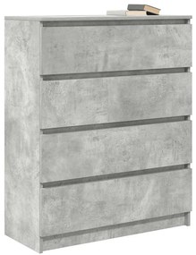 Sideboard Μπετόν Γκρι 80x35x99 cm Κατασκευασμένο ξύλο - Γκρι
