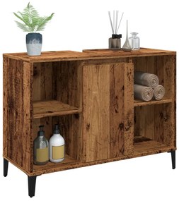 vidaXL Ντουλάπι νιπτήρα Παλιό ξύλο 80x33x60 cm Κατασκευασμένο ξύλο