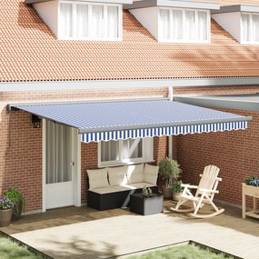 vidaXL Σκηνίτσα Αναδιπλούμενη Μπλε, Λευκό 450 x 300 εκ Ύφασμα, Μέταλλο