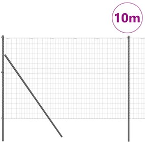 vidaXL Ευρωπαϊκός Φράκτης με 7 Πόλους 1.6x10 μ Γαλβανισμένο Μέταλλο Γκρι