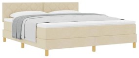 vidaXL Κρεβάτι box spring με στρώμα με στρώμα Κρεμ 180 x 200 cm ύφασμα