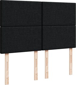 vidaXL Κρεβάτι Boxspring με Στρώμα Μαύρο 140x200 εκ. Υφασμάτινο