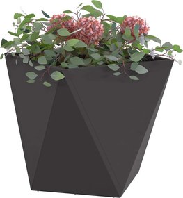 vidaXL Γλάστρα 2 pcs Μαύρο 50 x 50 x 50 cm Ατσάλι
