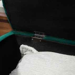 HOMCOM Σκαμπό με αποθηκευτικό χώρο, σεντούκι, επενδεδυμένο, καπάκι soft-close, όψη βελούδου, 120 x 46 x 42 cm, Σκούρο Γκρι