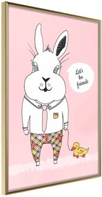 Αφίσα - Friendly Bunny - 20x30 - Χρυσό - Χωρίς πασπαρτού