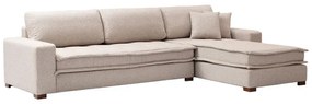 Γωνιακός καναπές PWF-0601 αριστερή γωνία ύφασμα μπεζ 323/190x85εκ Υλικό: Fabric: 100%  POLYESTER  - BEEICH WOOD - CHPBOARD 071-001419
