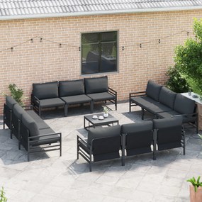 vidaXL Σετ Καναπέ Κήπου 13 pcs Ανθρακί Ατσάλι