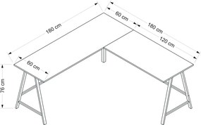 Stewehome Γραφείο Εργασίας σε Σχήμα L Λευκό 180x180 cm