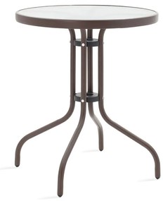Τραπέζι Watson pakoworld μέταλλο καφέ-γυαλί Φ60x70εκ Model: 130-000003