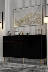Stewehome Κονσόλα από σανίδα με ντουλάπι και ράφι μοντέρνου σχεδιασμού 120x32x75 cm