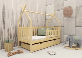 Κρεβάτι  Montessori Tipi Simba με Συρτάρια  από μασίφ ξύλο Natural  90×200cm (Δώρο 10% Έκπτωση στο Στρώμα)